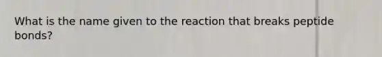 What is the name given to the reaction that breaks peptide bonds?