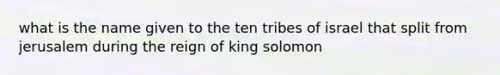 what is the name given to the ten tribes of israel that split from jerusalem during the reign of king solomon