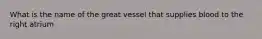 What is the name of the great vessel that supplies blood to the right atrium