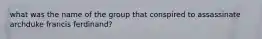 what was the name of the group that conspired to assassinate archduke francis ferdinand?