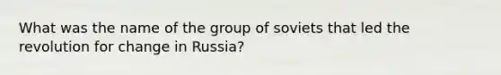 What was the name of the group of soviets that led the revolution for change in Russia?