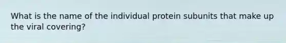 What is the name of the individual protein subunits that make up the viral covering?