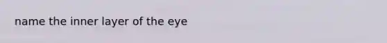 name the inner layer of the eye