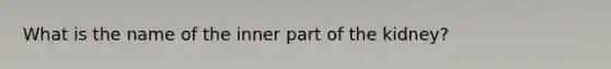 What is the name of the inner part of the kidney?