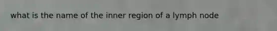 what is the name of the inner region of a lymph node