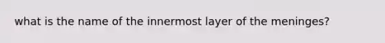 what is the name of the innermost layer of the meninges?