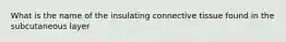 What is the name of the insulating connective tissue found in the subcutaneous layer