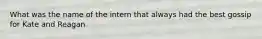 What was the name of the intern that always had the best gossip for Kate and Reagan