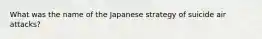 What was the name of the Japanese strategy of suicide air attacks?