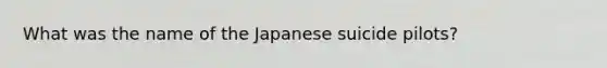 What was the name of the Japanese suicide pilots?