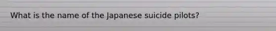 What is the name of the Japanese suicide pilots?