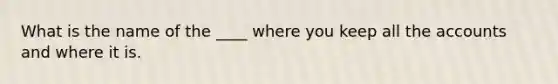 What is the name of the ____ where you keep all the accounts and where it is.