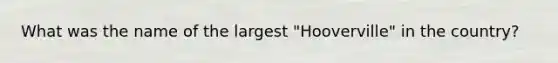 What was the name of the largest "Hooverville" in the country?