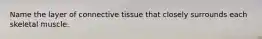 Name the layer of connective tissue that closely surrounds each skeletal muscle.