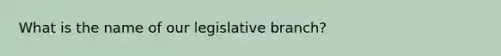 What is the name of our legislative branch?