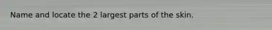 Name and locate the 2 largest parts of the skin.
