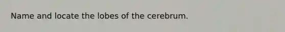 Name and locate the lobes of the cerebrum.