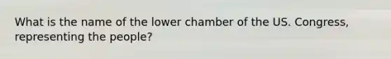 What is the name of the lower chamber of the US. Congress, representing the people?