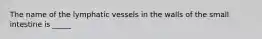 The name of the lymphatic vessels in the walls of the small intestine is _____