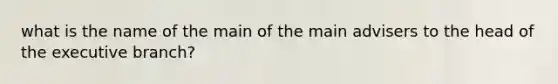 what is the name of the main of the main advisers to the head of the executive branch?