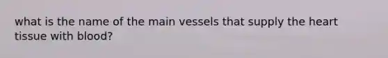 what is the name of the main vessels that supply the heart tissue with blood?