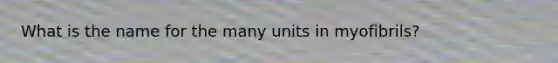 What is the name for the many units in myofibrils?