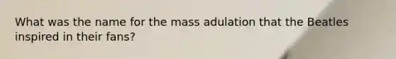 What was the name for the mass adulation that the Beatles inspired in their fans?