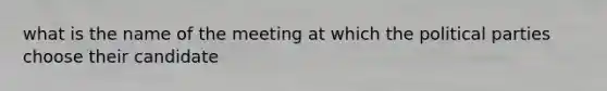 what is the name of the meeting at which the political parties choose their candidate