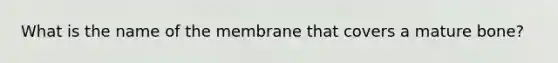 What is the name of the membrane that covers a mature bone?