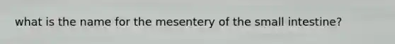 what is the name for the mesentery of the small intestine?