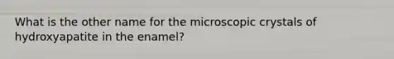 What is the other name for the microscopic crystals of hydroxyapatite in the enamel?