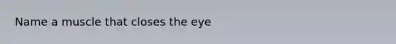 Name a muscle that closes the eye