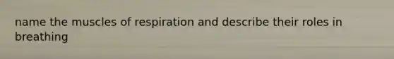name the muscles of respiration and describe their roles in breathing