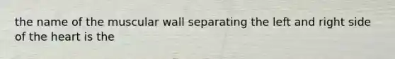 the name of the muscular wall separating the left and right side of the heart is the