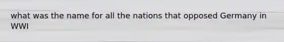 what was the name for all the nations that opposed Germany in WWI