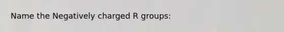 Name the Negatively charged R groups: