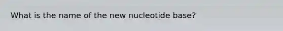 What is the name of the new nucleotide base?