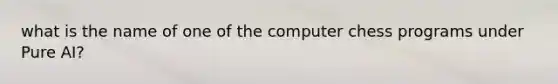 what is the name of one of the computer chess programs under Pure AI?