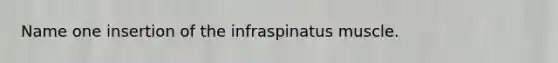 Name one insertion of the infraspinatus muscle.