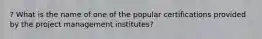 ? What is the name of one of the popular certifications provided by the project management institutes?