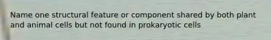 Name one structural feature or component shared by both plant and animal cells but not found in prokaryotic cells