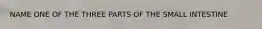 NAME ONE OF THE THREE PARTS OF THE SMALL INTESTINE