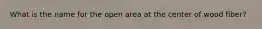What is the name for the open area at the center of wood fiber?