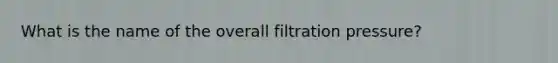 What is the name of the overall filtration pressure?