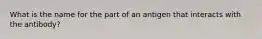 What is the name for the part of an antigen that interacts with the antibody?