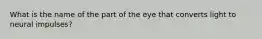 What is the name of the part of the eye that converts light to neural impulses?