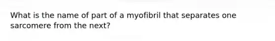 What is the name of part of a myofibril that separates one sarcomere from the next?