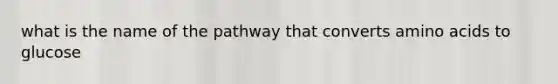 what is the name of the pathway that converts amino acids to glucose