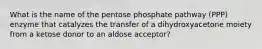 What is the name of the pentose phosphate pathway (PPP) enzyme that catalyzes the transfer of a dihydroxyacetone moiety from a ketose donor to an aldose acceptor?