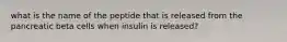 what is the name of the peptide that is released from the pancreatic beta cells when insulin is released?